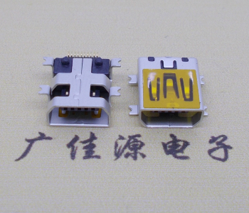 白云迷你USB插座,MiNiUSB母座,10P/全贴片带固定柱母头