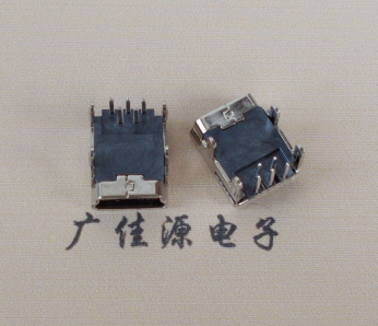 白云Mini usb 5p接口,迷你B型母座,四脚DIP插板,连接器