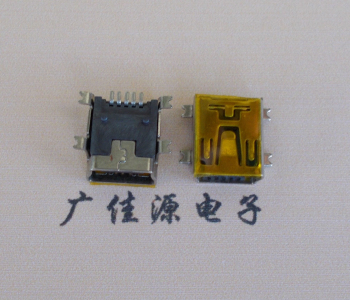 白云MINI USB 5P 接口 母座 全贴带麦拉 高9.6带0.9柱子