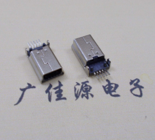 白云MINI USB公头 5pin端子贴板带柱 10.7mm体长