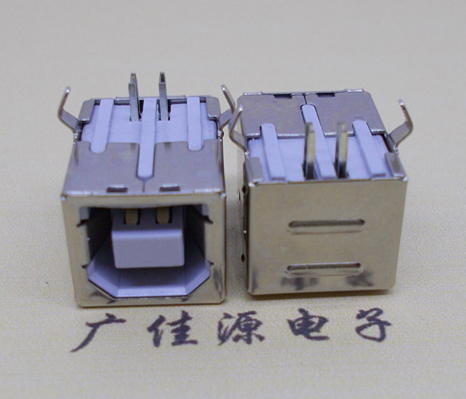 白云USB BF90度母座 打印机接口 卧式插板DIP白胶