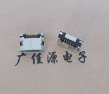 白云MICRO USB接口 90度卧式母座 插板有柱直边
