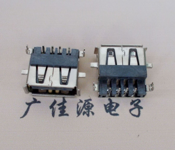 白云AF USB母座90度 DIP沉板3.9/4.9 耐高温有卷边
