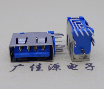 白云USB 测插2.0母座 短体10.0MM 接口 蓝色胶芯