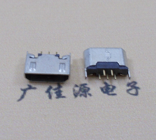 白云迈克USB 180度母座5p直插带地脚1.5端子直口