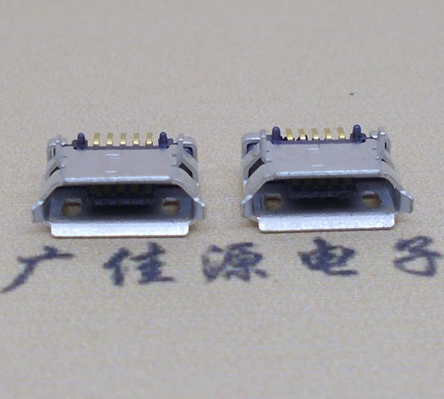 白云高品质Micro USB 5P B型口母座,5.9间距前插/后贴端SMT